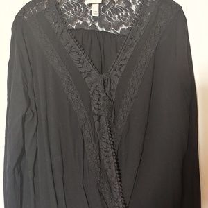 Black long sleeved blouse